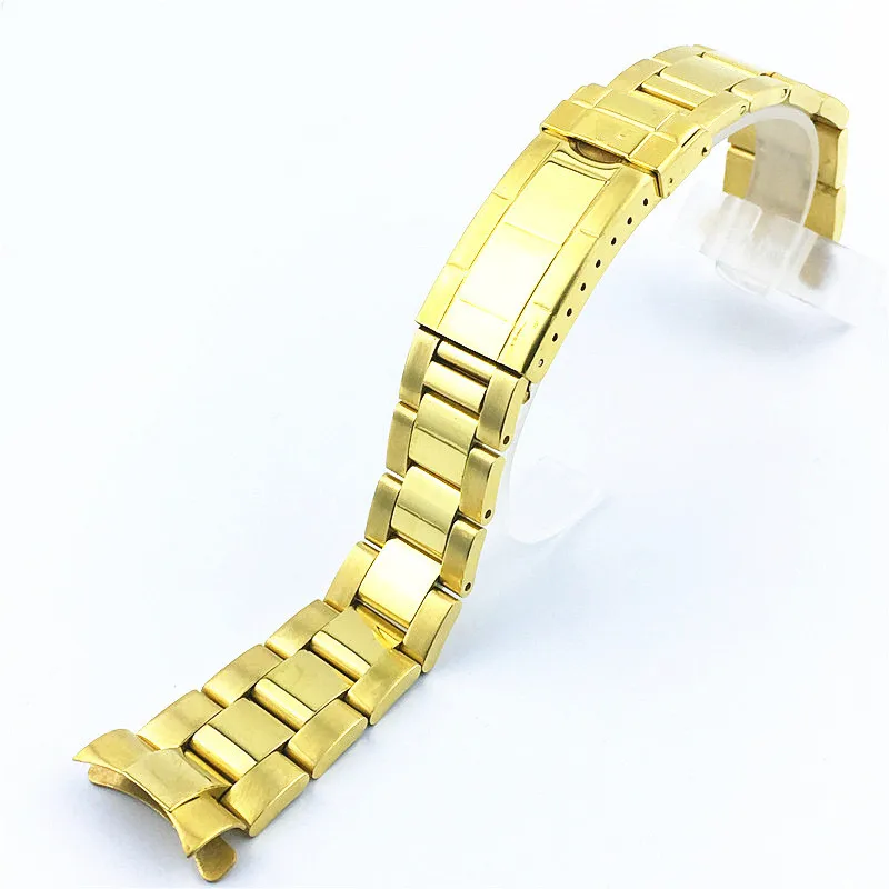 New Watchband watch band 20MM Men full Stainless Steel Butterfly Clasp gold silver For Rol Daytona Submariner Gmt strap