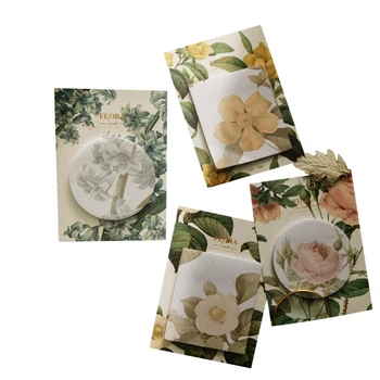 

30pack/lot Vintage Flower Sticky Notes Planner Stickers Notepad Memo Pad Sheets Office Decor Memo Sticker