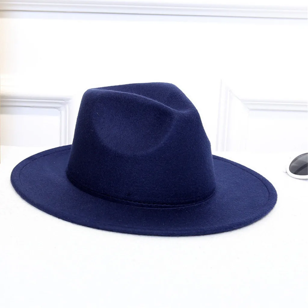 

MUQGEW Wool Women's Hats Classical Gentleman Wide Brim Felt Wool Fedora Hats For Top jazz Cap czapki zimowe damskie sombrero