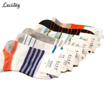 

New Summer Men's Socks Combed Cotton Stripe Shallow Mouth Male Socks Solid Color Man Boat Socks 6pairs/lot=12pieces