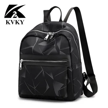 

2019 New Casual Backpack Women Black Oxford School Bags for Teenagers Girls Waterproof Nylon High Quality Travel Backpack Female