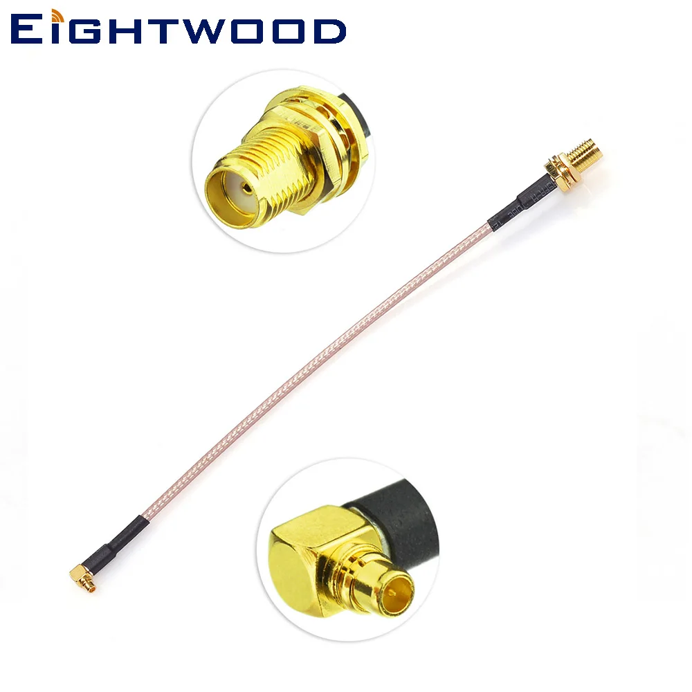 

Eightwood RF Coaxial Cable Assembly SMA Jack Female to MMCX Plug Male Right Angle Connector Adapter Pigtail RG316 Cable 6" 15cm