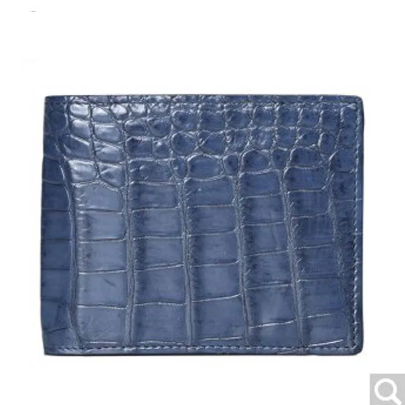 

2018 pulafu Alligator purse crocodile belly leather men wallet man purse cash clip vertical wallet Black