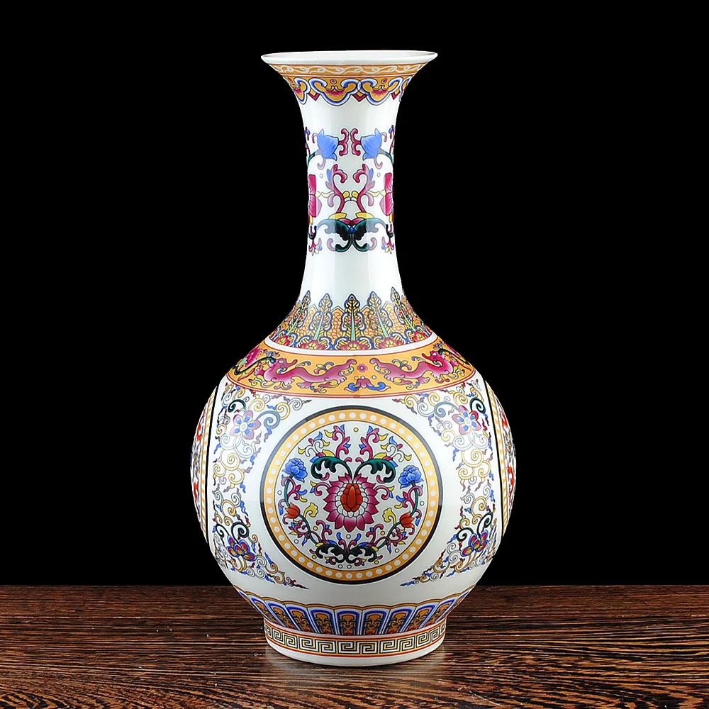 

Jingdezhen ceramic vase ornaments falangcai vase flower vase flower room modern fashion decoration