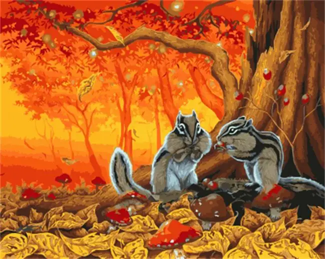 

PAINTBOY Framed Pictures DIY Painting By Numbers Of Animals Painting and Calligraphy DIY Coloring By Numbers on Canvas
