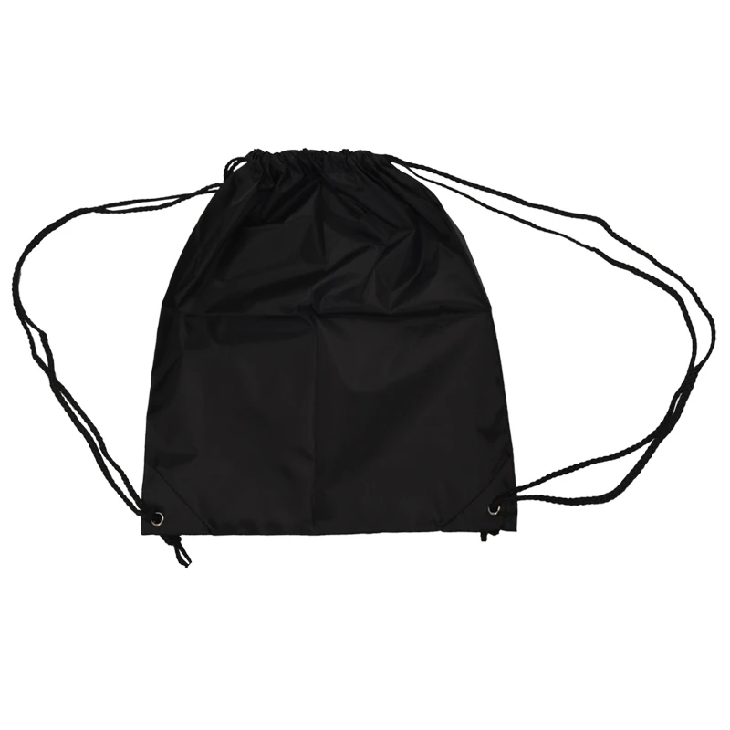 

School Drawstring Book Bag Sport Gym Swim PE Dance Shoe Backpack-black