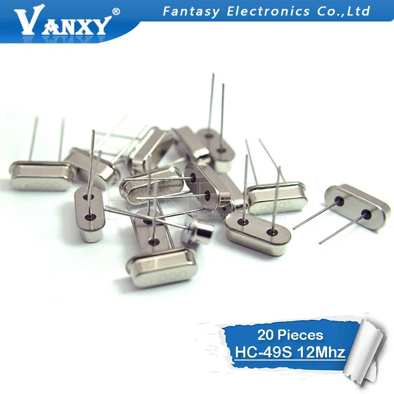 

20pcs hc-49s 12MHz 12.000mhz HC49S 20ppm 20pF quartz resonator