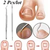 2 Pcs/lot Double Ended Pedicure Blacks File Satin Edge Ingrown Toe Nail Lifter Onychomycosis Paronychia Nail Cleaning Instrument ► Photo 3/6
