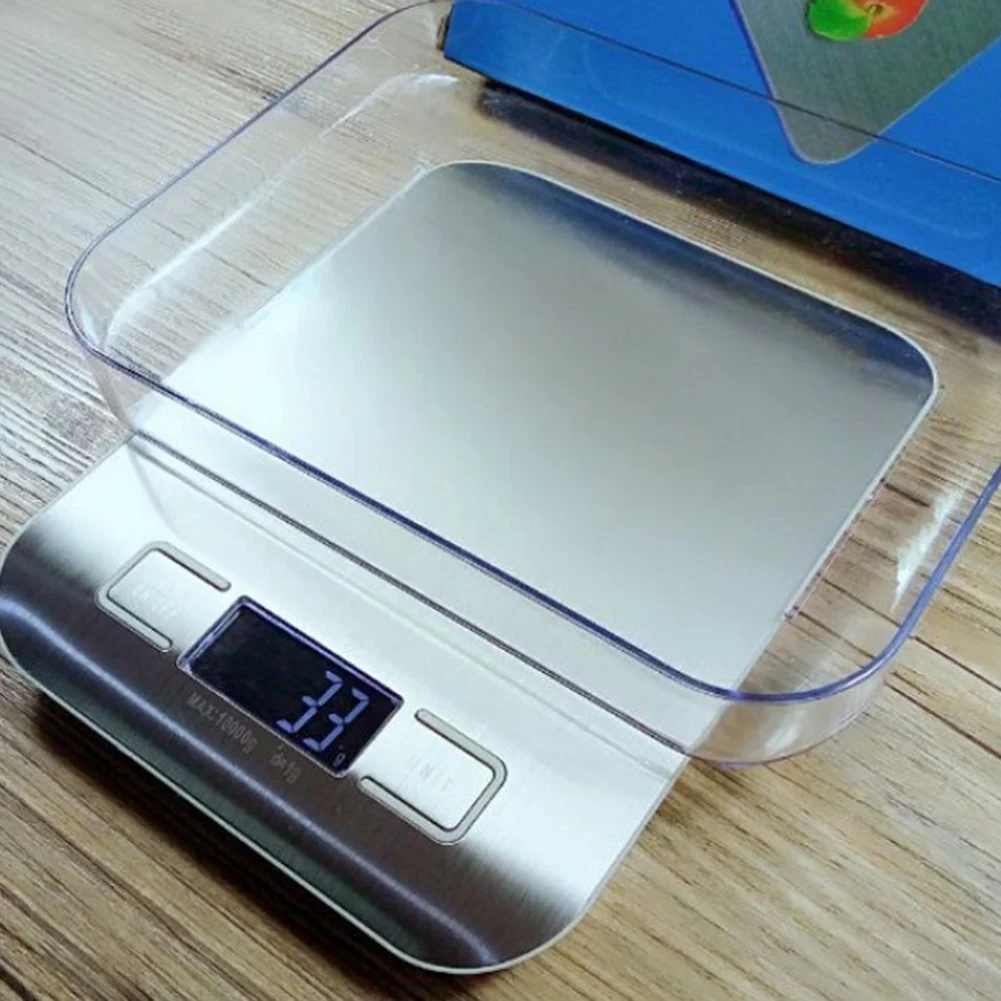 5kg/1g 10kg/1g High Precision Electronic Kitchen Scale Digital Food Scale Stainless Steel Weight Scale Measuring Tools With Bowl