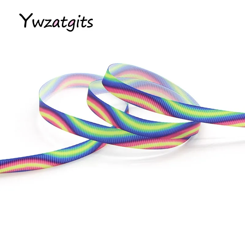 Deep Color 10mm 5y Ywzatgits 2y/5y/6y 10/25/40 мм Радуга Цвет корсажные ленты для самостоятельного изготовления обрезанная лента для упаковки швейная фурнитура YS0304 - Цвет: Deep Color 10mm 5y