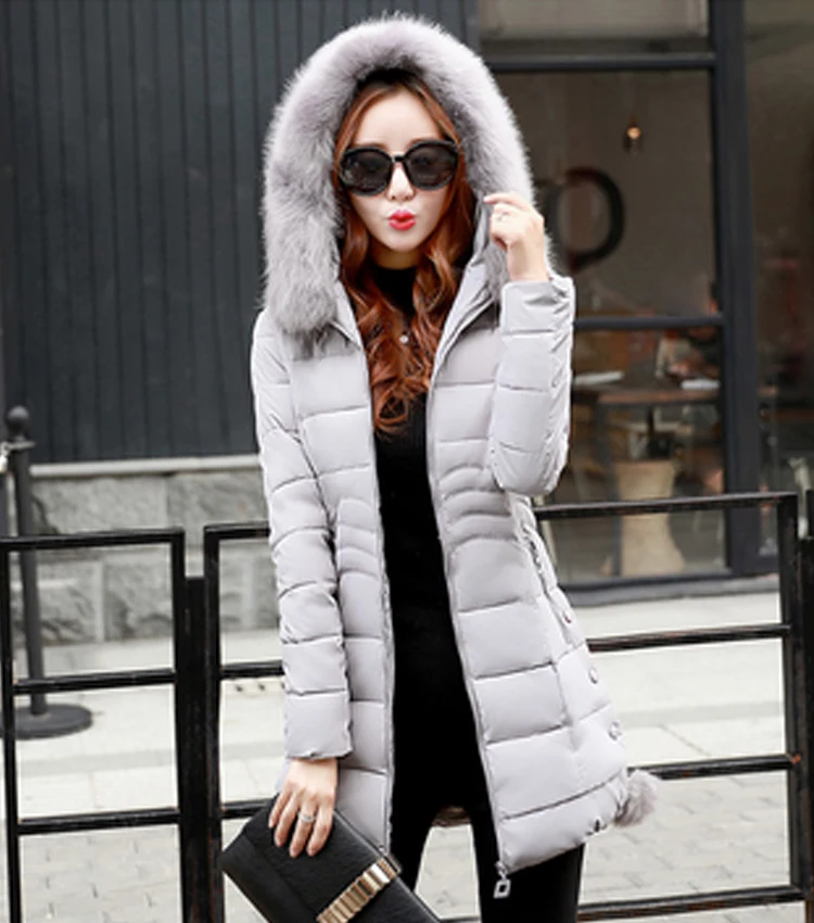 Женская зимняя куртка с меховым воротником, тонкая, длинная, casacos de inverno feminino, большой размер 3XL, теплая Женская куртка с капюшоном, парка