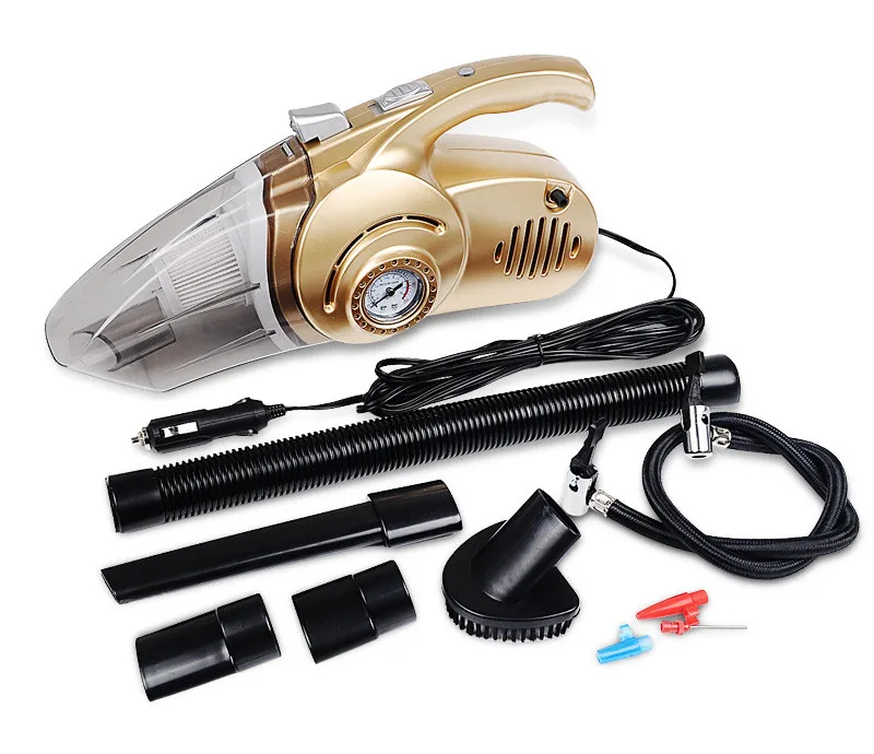 

CARCHET High Quality 12V Car Vacuum Cleaner Multipurpose Portable with Light Car Wet and Dry Dual-use Air Pump Four in One Gold
