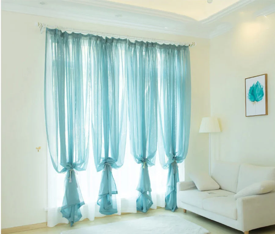 Американские цветные сплошные оконные шторы для гостиной, современные льняные шторы для спальни, wp276-40 из тюля и пряжи
