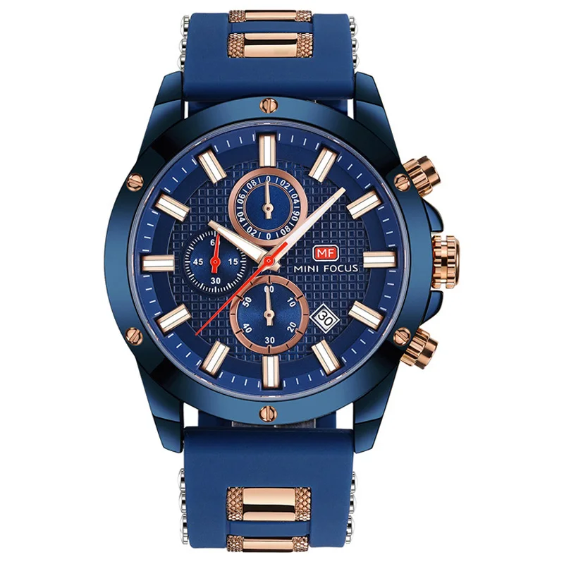 

2018 MINI FOCUS Men's Watch Fashion Business Silicone with Quartz Watch Multifunction Waterproof Calendar Luminous Hot Sale