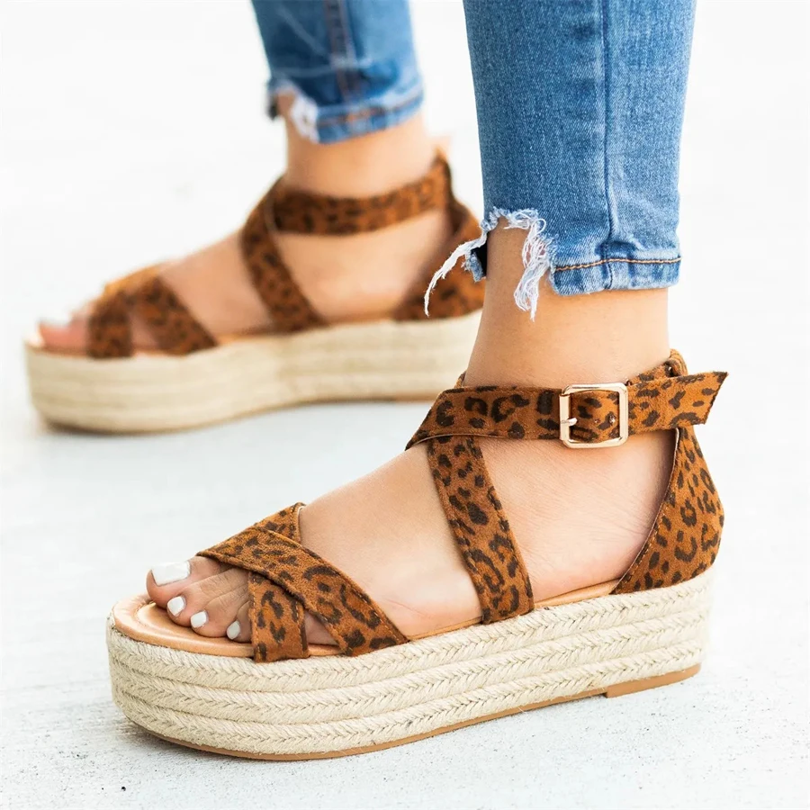 

vertvie Summer High Heels Wedges Platform Women Sandals For Female Buckle Strap Comfort Casual Ladies Shoes Plus Size 35-43