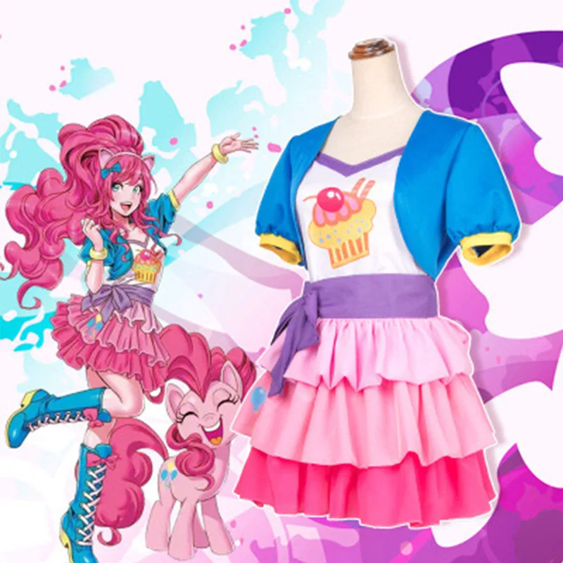 

My Girls Woman Little Pony Pinkie Pie Human Cosplay Costume Female Pink Halloween Carnival Costumes Custom Made Clothes Gift
