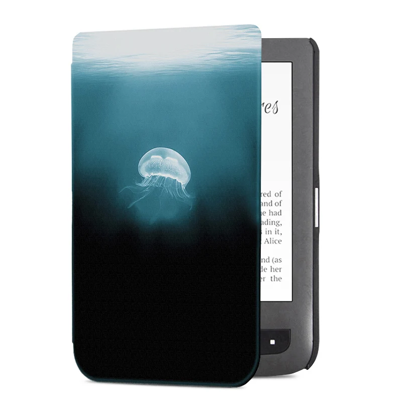 BOZHUORUI чехол для Pocketbook Aqua 2/Touch Lux 2 электронных книг, мода окрашенные Pocketbook 626/641 ультратонкий кожаный чехо - Цвет: Jellyfish