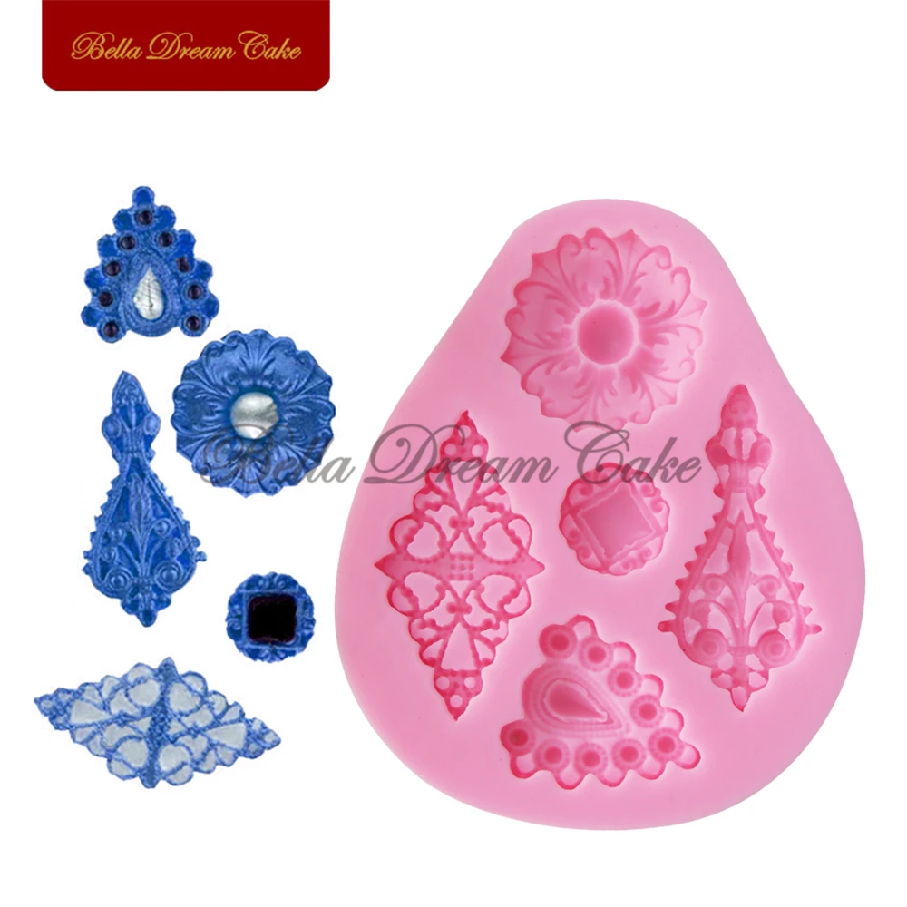 Brooch Frame Silicone Mold Fondant Mat Cake Decorating Cupcake Design Chocolate