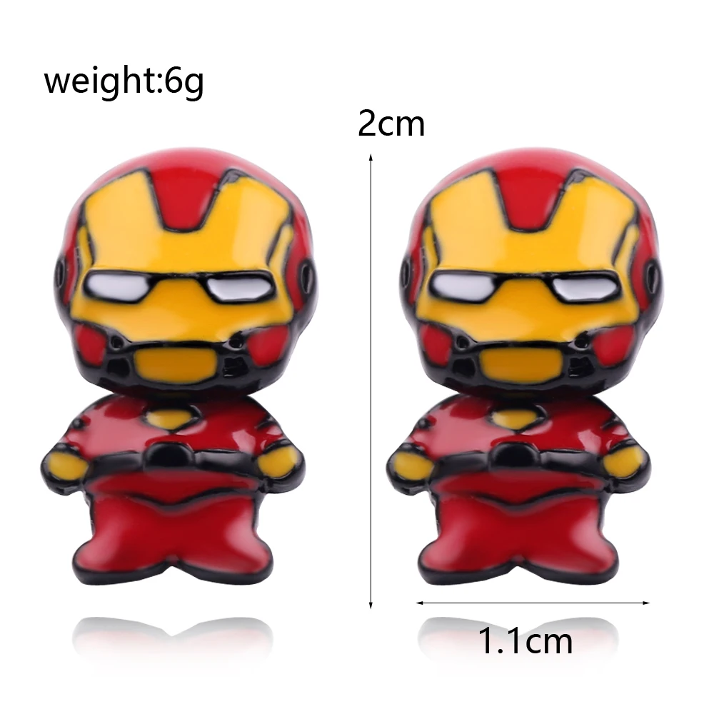 Мстители из мультфильма "Железный человек" Рисунок серьги одежда «Супергерои» Ma подарок игрушки фигурка Супермена серьги ювелирные украшения характер для женщин