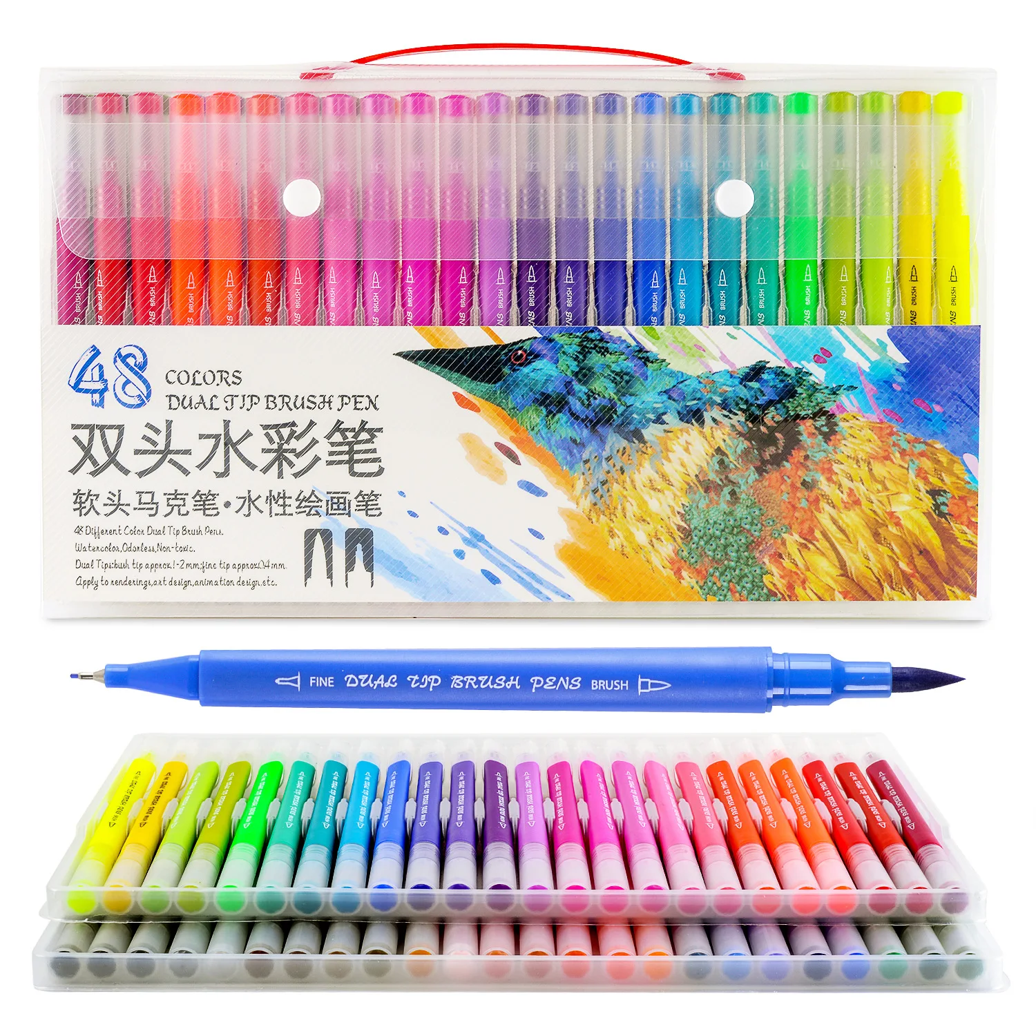 

Dainayw 48/60/72/100Colors Dual art Markers Pen Fine Tip Drawing Water inks brush Calligraphy Pens for Coloring Manga Graffiti