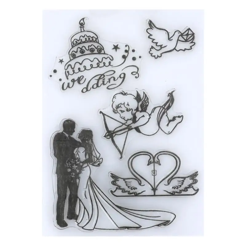 

Silicone Black Cartoon Transparent Seal Scrapbook DIY Handbook Travel Photo Album Decoration Diary Silicone Stamps