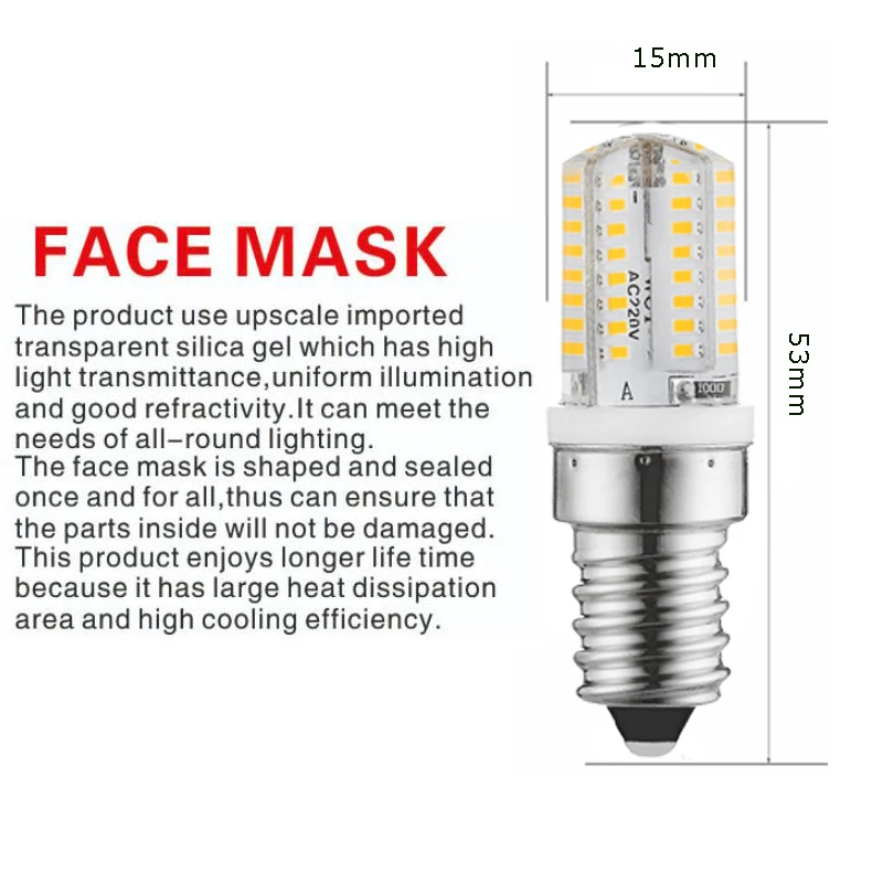 6X E14 Светодиодная лампа с регулируемой яркостью 110 В 220 в 3 Вт LED Bombilla 64LED 3014SMD Замена
