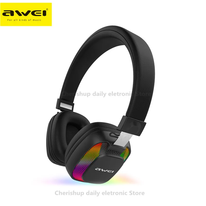 

AWEI A760BL Wireless Earphone Bluetooth headset sports headphones with microphone for phones Stereo Colorful LED Light