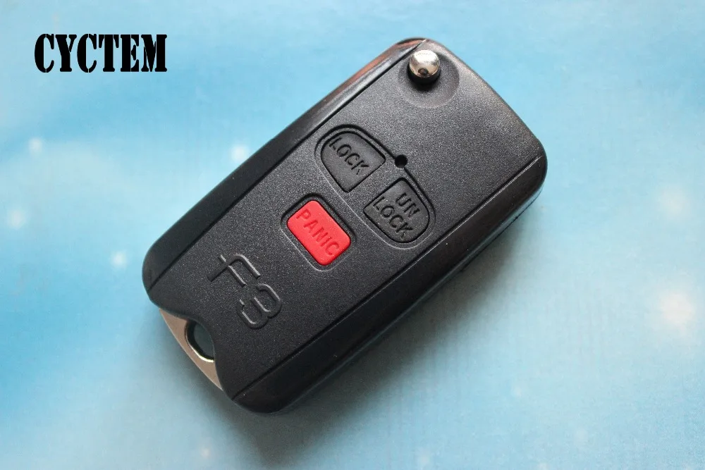 

CYCTEM Car Key Cover Housing 3 Buttons Modified Flip Folding Key Fob Shell Remote Case Fit For BYD F3 F3R With Rubber Pad