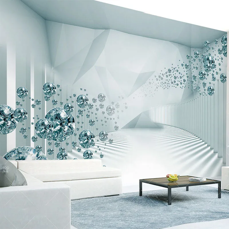 На заказ любой размер Настенные обои современный 3D стереоскопический пространство мода хрустальный шар фото настенная живопись гостиная диван 3D Фреска