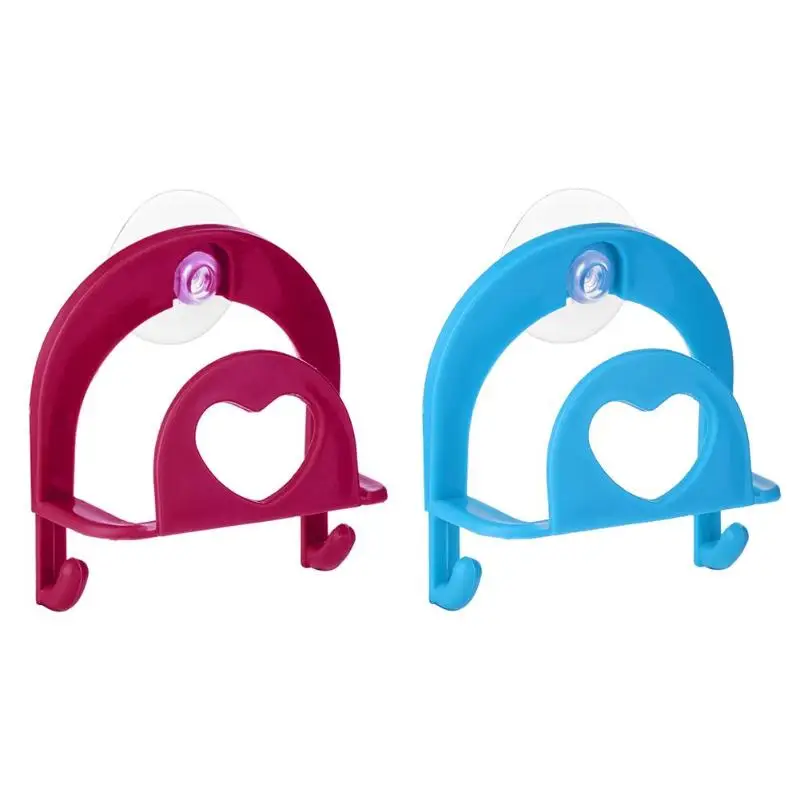 

1pc Bathroom Shelf Towel Soap Dish Holder Kitchen Sink Dish Sponge Storage Holder Rack Robe Hooks Sucker with Hooks