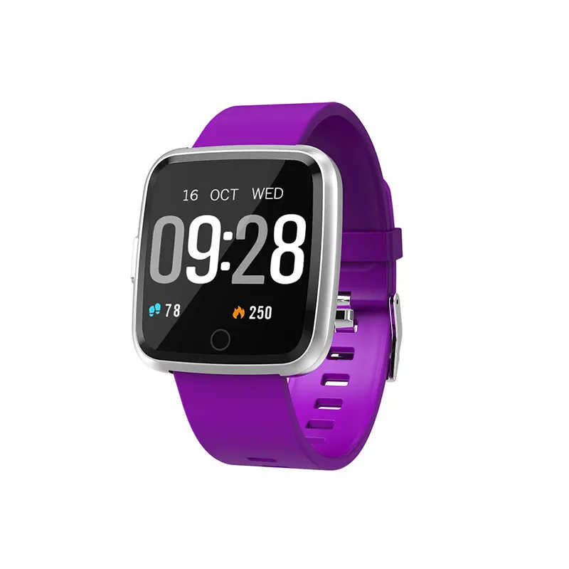 Silica Purple Смарт-часы VERYFiTEK Y7, измеритель артериального давления, пульсометр, фитнес-трекер, водонепроницаемые женские и мужские часы, умные часы для Android IOS - Цвет: Silica Purple