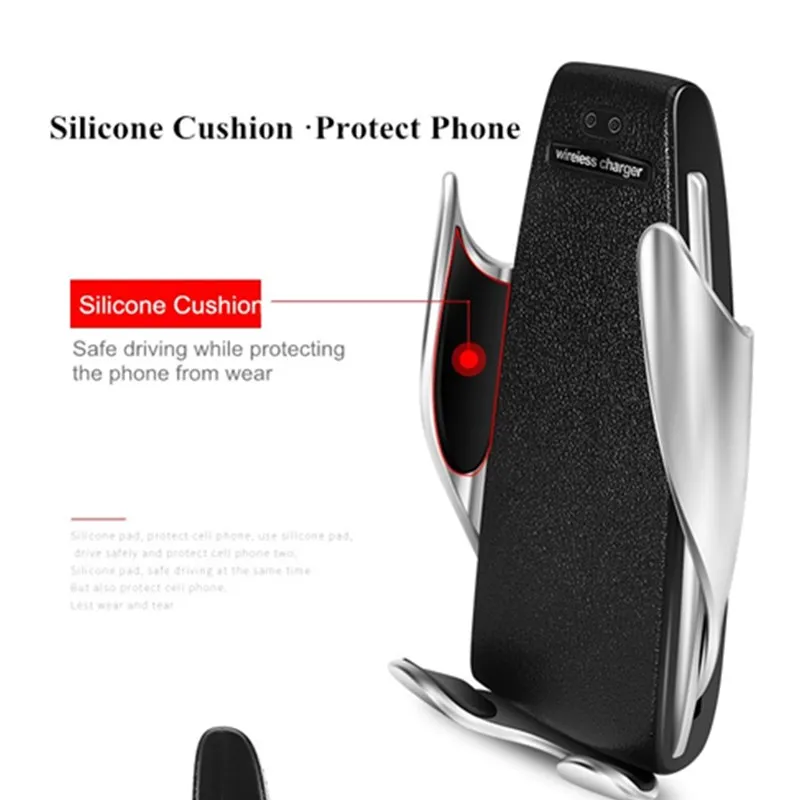 10 W سيارة لاسلكية شاحن S5 التلقائي لقط سريع شحن حامل مزوّد بمسند للهاتف في سيارة ل فون xr هواوي سامسونج هاتف ذكي