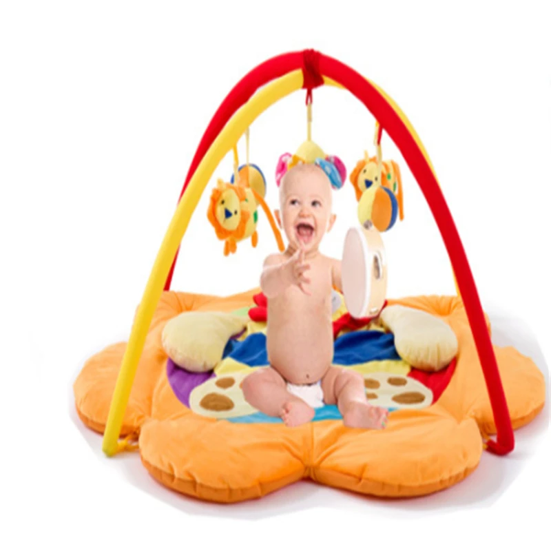

Baby Crawling Play Mat Thickeness 90x90CM Padded Cotton Play Blanket Fitness Frame Cute Toys Game Pads for Infants Home Portable