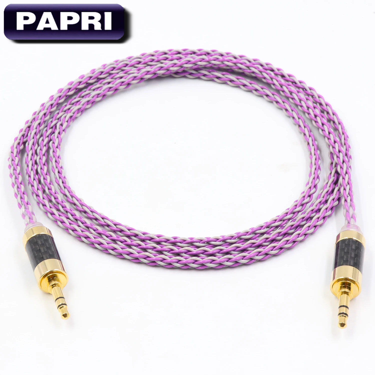 PAPRI AUX Upgraded Headphone Cable PVC 99 99997 OCC Copper Silver Plated DIY Audio Cable Male To Male Wires For Amplifier