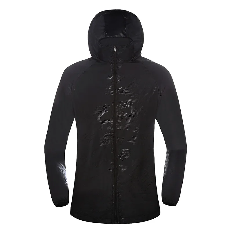 Facecozy для женщин и мужчин с капюшоном быстросохнущие походные рубашки для кемпинга летние уличные спортивные дышащие тонкие куртки для рыбалки - Цвет: Black