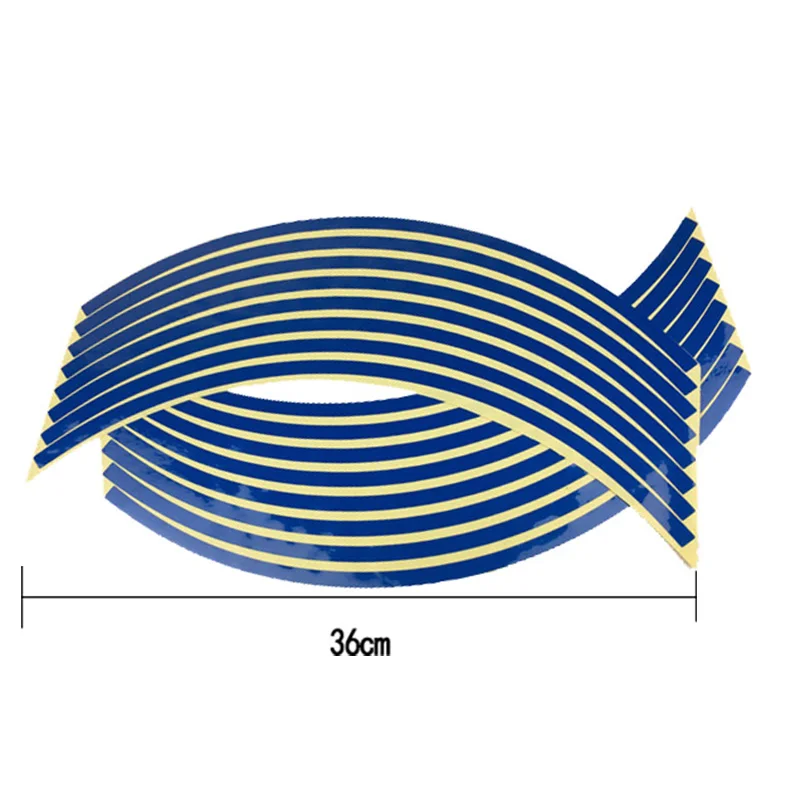 16 шт., светоотражающие наклейки на колеса для мотоцикла, велосипеда, светоотражающие наклейки, лента для обода колеса, наклейка на велосипед, мотоцикл, мото наклейка, s, Стайлинг автомобиля - Цвет: blue