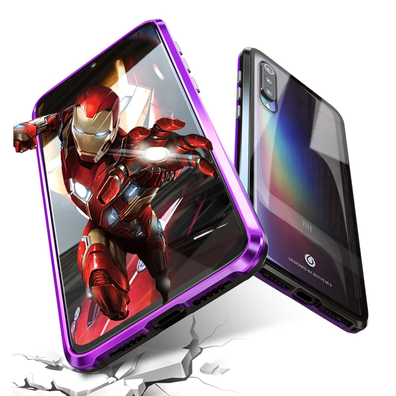 Magnetic Metal Bumper Case Xiaomi Mi9 Case Xiaomi Mi 9 se Transparent Clear Glass Back Cover For Xiami Xiaomi Mi 9 Cases Armor