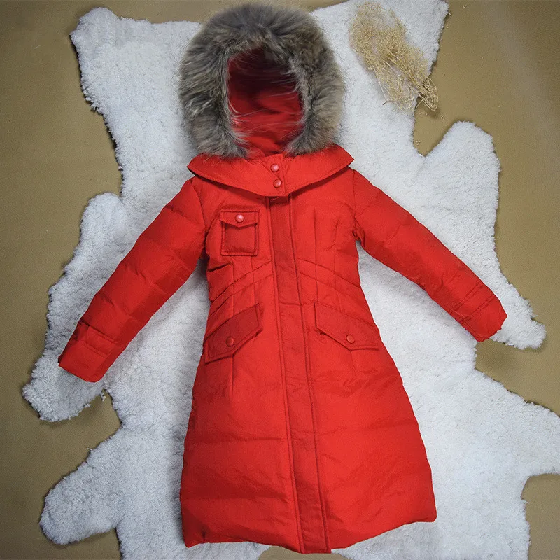 Ветрозащитная и водонепроницаемая детская зимняя куртка для девочек до-30 градусов, новинка года, брендовая Длинная утепленная пуховая парка зимняя одежда