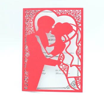 

Laser cut bride and bridegroom romantic laser cut wedding invitation card