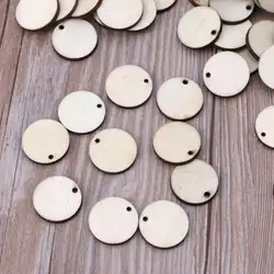 100 шт 1 "круглые деревянные диски НЕОБРАБОТАННАЯ натуральная древесина ломтики Подвеска для изготовления ожерелья