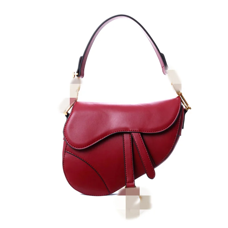 

Shoulder Bag female New European And American Retro Saddle Bag Wide Shoulder Strap Cowhide Leather Messenger Bag Trend Handbag