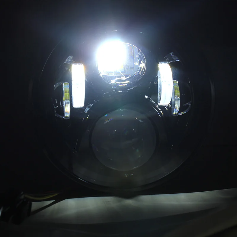 FADUIES хром/черный 7 дюймов 50 Вт круглый светодиодный фонарь для мотоцикла Honda CB400 CB500 CB1300 светодиодный налобный фонарь