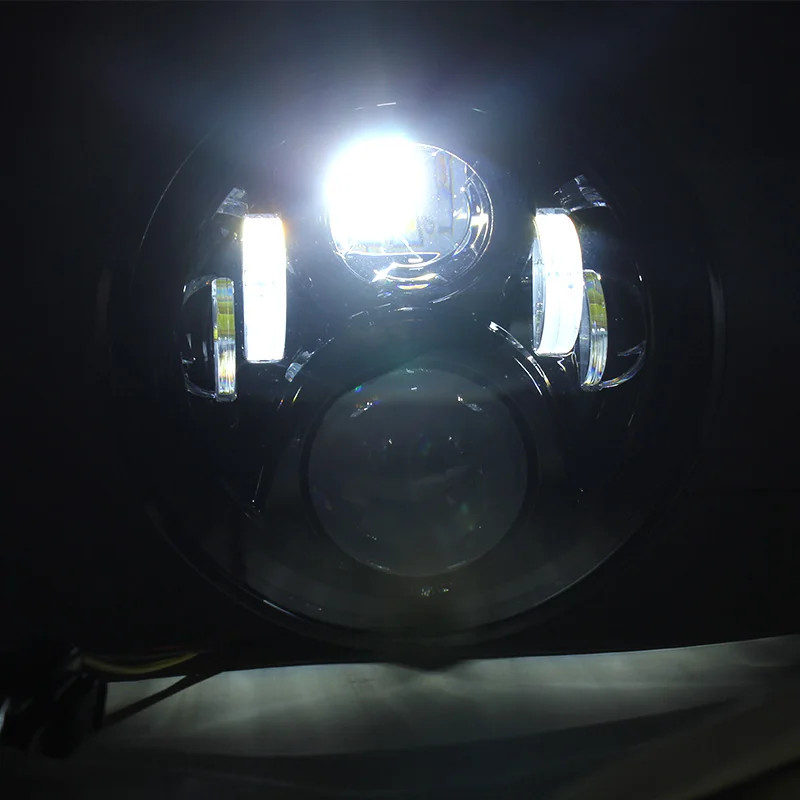  FADUIES Chrome/Black 7 inch 50W Round LED Motorcycle HeadLight For Honda CB400 CB500 CB1300 LED hea - 32787112904