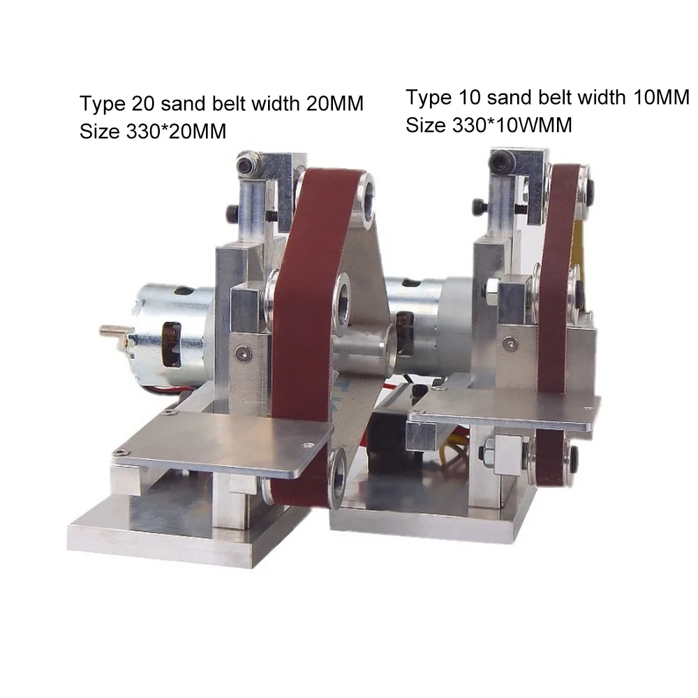 

12-24V DIY Electric Belt Sander Sanding Polishing Mount Machine Edges Sharpener Wood Metal Angle Grinder Free 10xAbrasive Belt