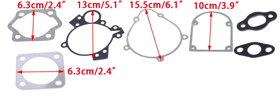 DWCX 1 компл. Мотоцикл газа двигатели для автомобиля Комплект прокладок металл и бумага подходит 2 тактный 49cc 66cc 80cc моторизованный велосипед