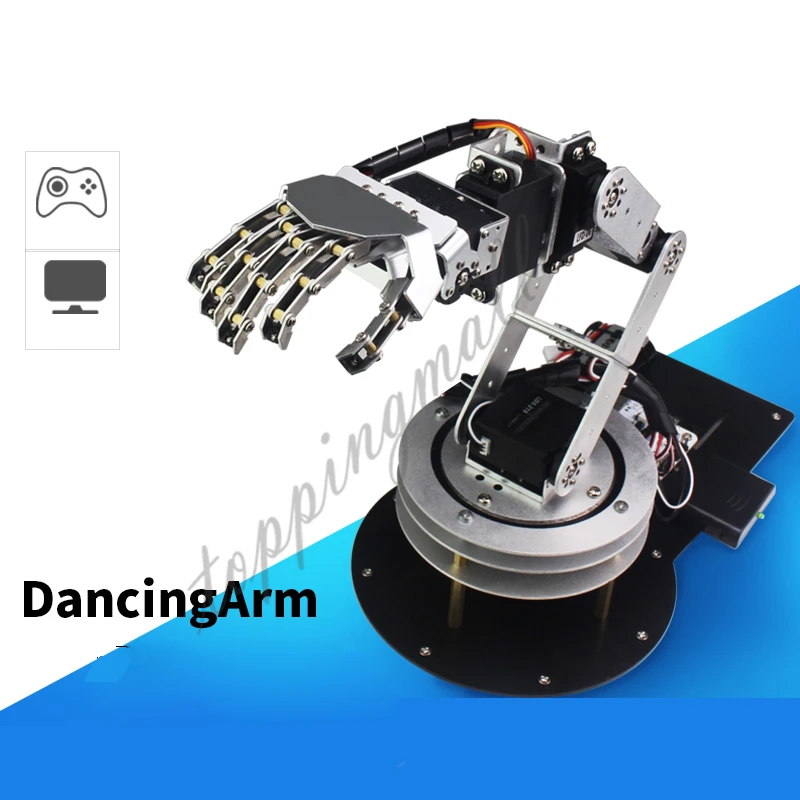 

Metal Alloy 6 DOF Robotic Arm Dancing with Five Fingers Hands & Swivel Rotatable Stand Mount Kit for Humanoid DIY 20% OFF