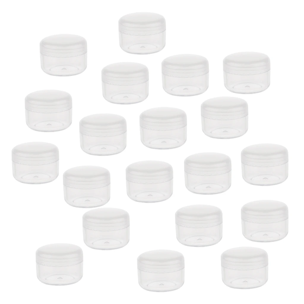 Portable Small Plastic Cosmetic Cream Jars Pots, Empty Cosmetic Containers With Lids (20Pcs)