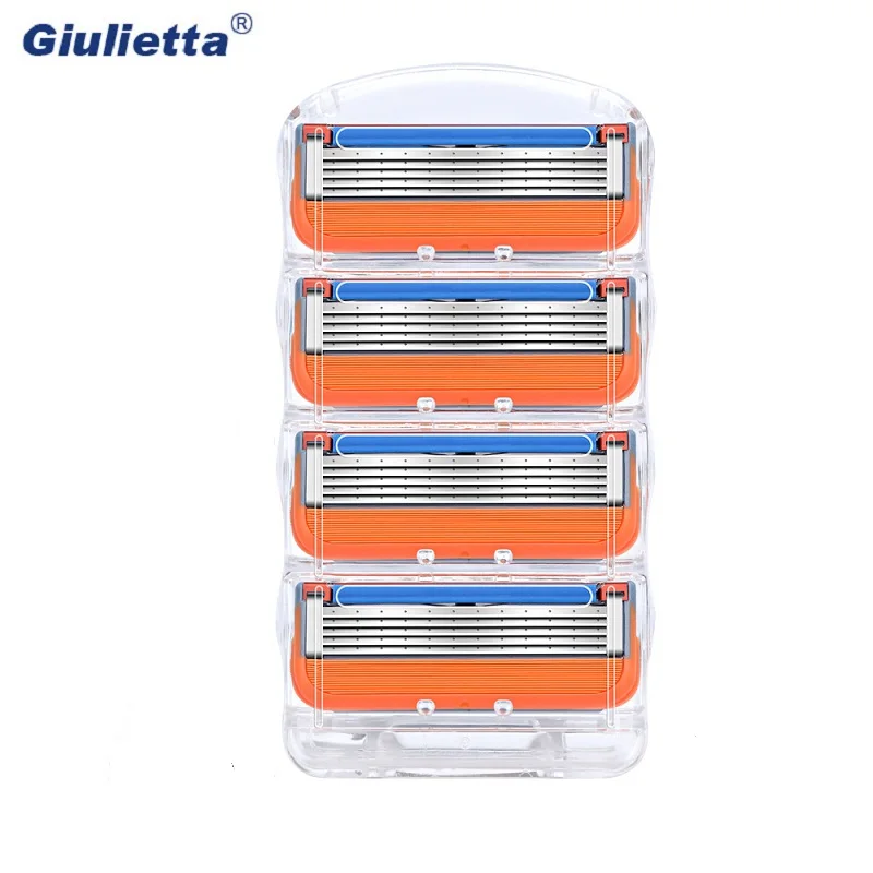 Beli 4 Pcs lot 5 Lapisan Pisau Cukur Pisau Cukur untuk Pria Gilett Fusion Power Alat Cukur Pisau Gilletts Blades Mencukur Pisau Replacem