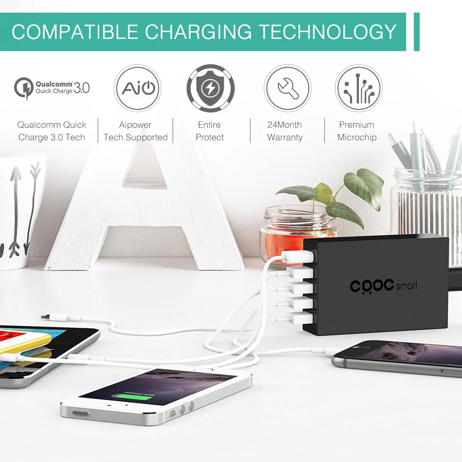 CRDC Quick Charge 3 0 портативное USB зарядное устройство смартфон быстрое настенное для