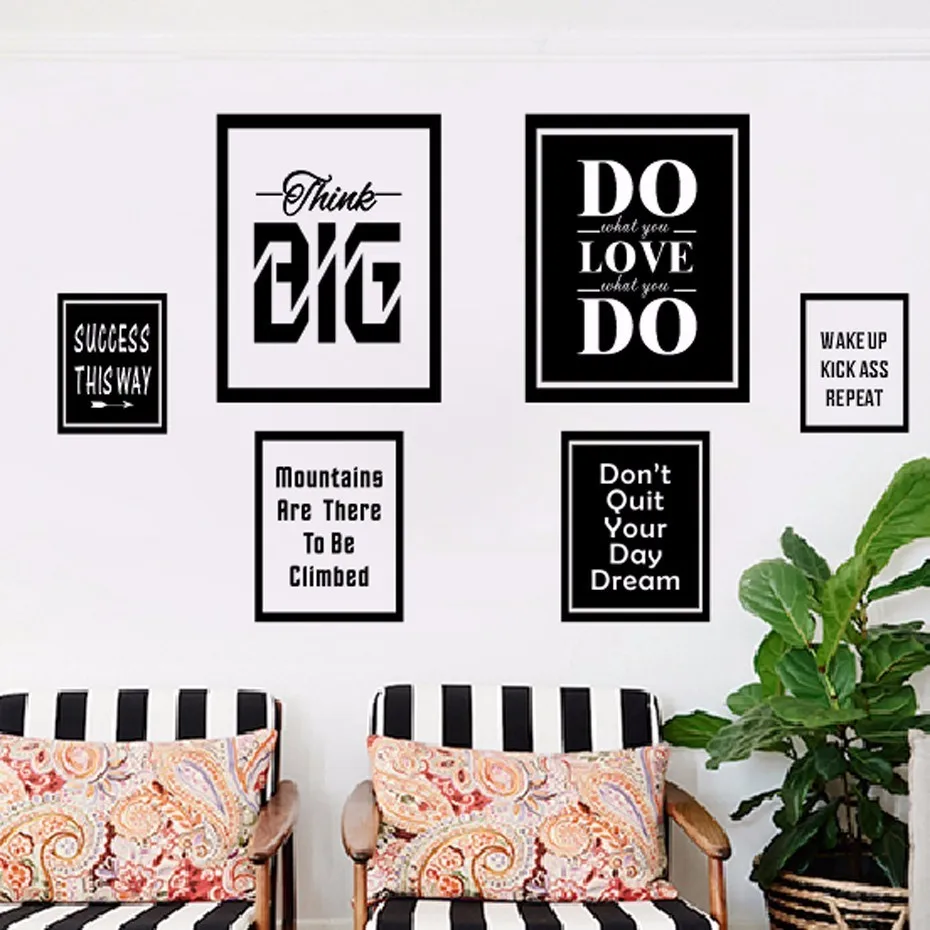 New Inspiring Quotes Canvas Oil Painting Wall Art Pictures Posters and